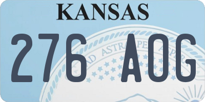KS license plate 276AOG