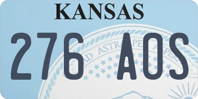 KS license plate 276AOS