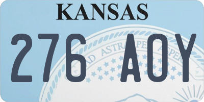 KS license plate 276AOY
