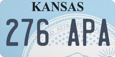 KS license plate 276APA