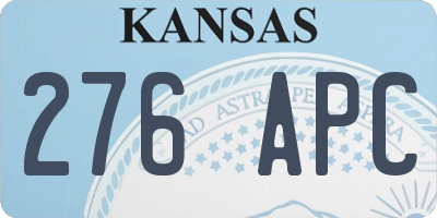KS license plate 276APC