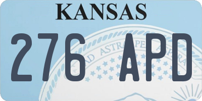 KS license plate 276APD