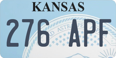 KS license plate 276APF