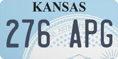 KS license plate 276APG