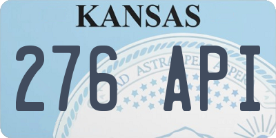 KS license plate 276API