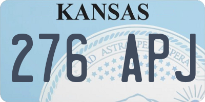 KS license plate 276APJ