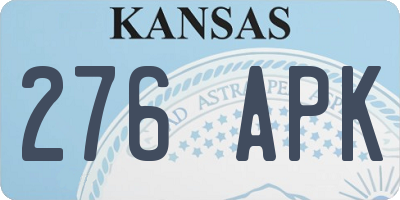 KS license plate 276APK