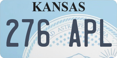KS license plate 276APL