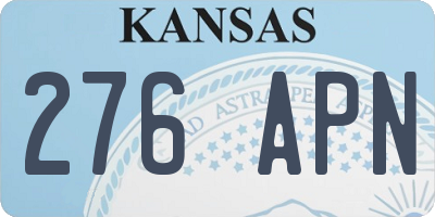 KS license plate 276APN