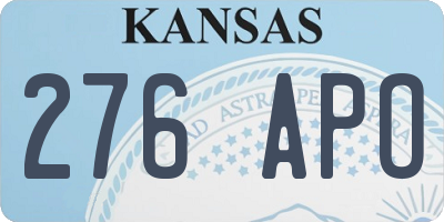 KS license plate 276APO
