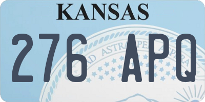 KS license plate 276APQ
