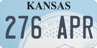 KS license plate 276APR