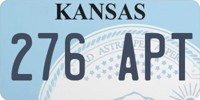 KS license plate 276APT