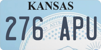 KS license plate 276APU