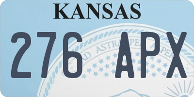 KS license plate 276APX