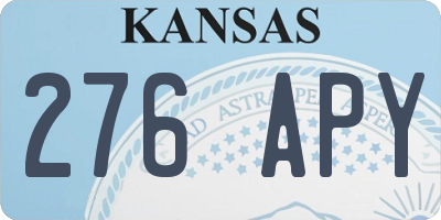 KS license plate 276APY