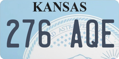KS license plate 276AQE