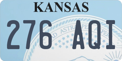 KS license plate 276AQI