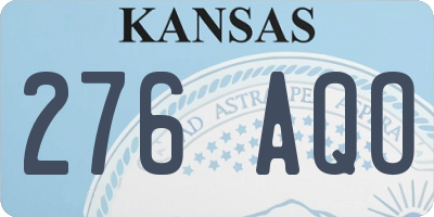 KS license plate 276AQO
