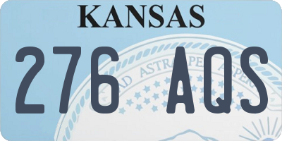KS license plate 276AQS
