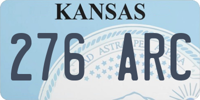 KS license plate 276ARC