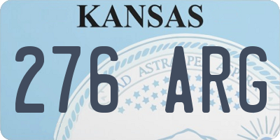 KS license plate 276ARG