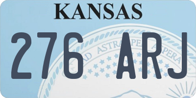 KS license plate 276ARJ