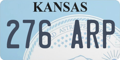 KS license plate 276ARP