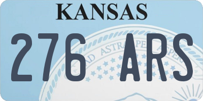 KS license plate 276ARS