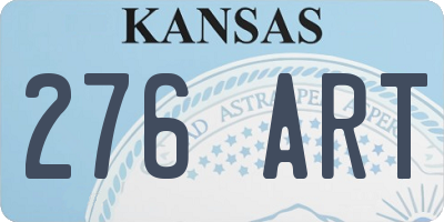 KS license plate 276ART