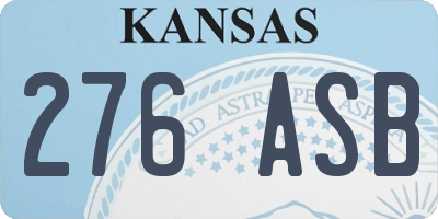 KS license plate 276ASB