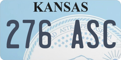 KS license plate 276ASC
