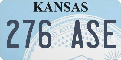 KS license plate 276ASE