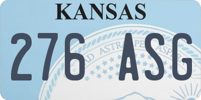 KS license plate 276ASG