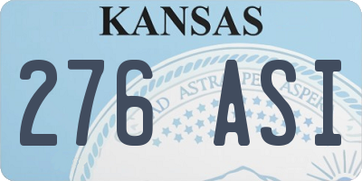 KS license plate 276ASI
