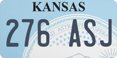 KS license plate 276ASJ