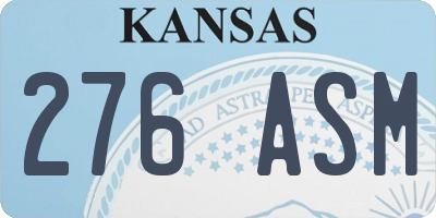 KS license plate 276ASM