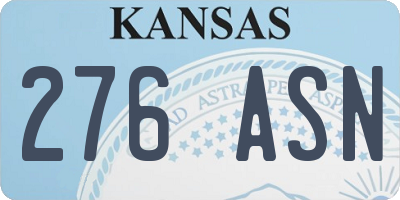 KS license plate 276ASN