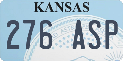 KS license plate 276ASP