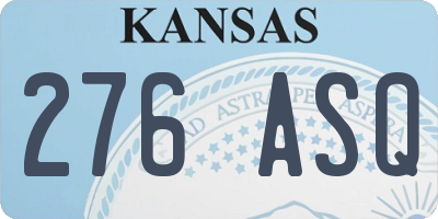 KS license plate 276ASQ