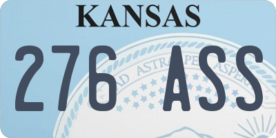 KS license plate 276ASS
