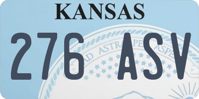 KS license plate 276ASV