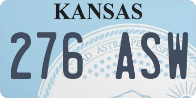 KS license plate 276ASW