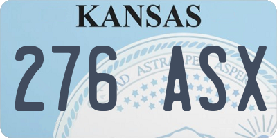 KS license plate 276ASX
