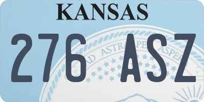 KS license plate 276ASZ