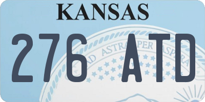 KS license plate 276ATD