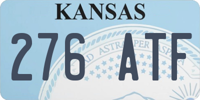 KS license plate 276ATF
