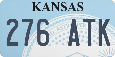 KS license plate 276ATK