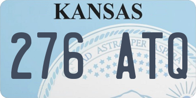 KS license plate 276ATQ