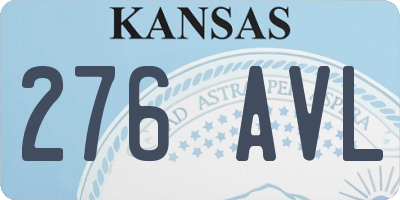 KS license plate 276AVL